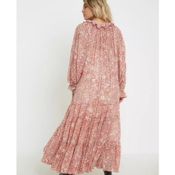 Free People Feeling Groovy Maxi Dress Red Combo M - Picture 3 of 15